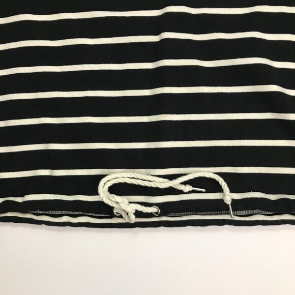 NAUTICA LARGE Cotton Blend Black White Pullover V-Neck Hoodie Top - Picture 3 of 7